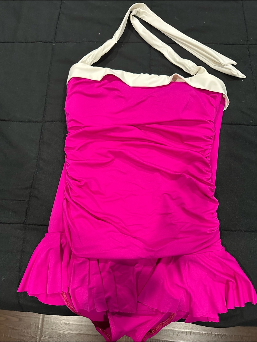 Ralph Lauren One-Piece Swimsuit - Bright Pink & White
